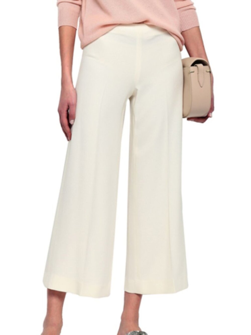NWT $285 Theory Terena Cream Crop Wide Culotte Pants SIZE 2
